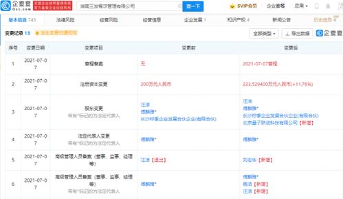 字節跳動投資三發餐飲管理公司 注冊資本增至223.53萬元
